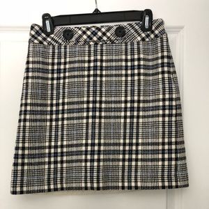Ann Taylor Plaid Wool Mini Skirt